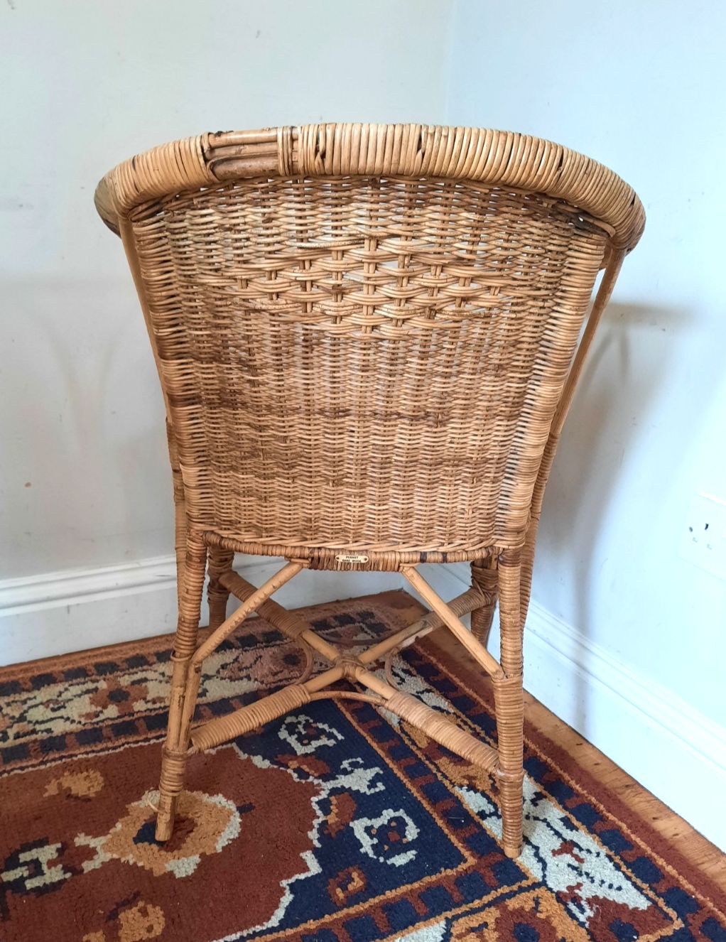 Antique Vintage Art Deco Era Cane Work Conservatory Chair By "Perart" Circa 1921 photo Furniture