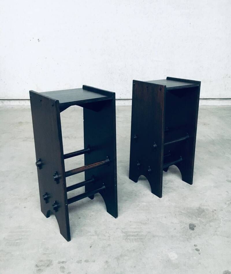 Arts & Crafts Design Handmade Bar Stool Set, 1920's France photo Furniture