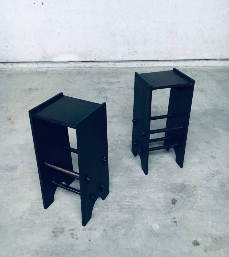 photo furniture Arts & Crafts Design Handmade Bar Stool Set, 1920's France