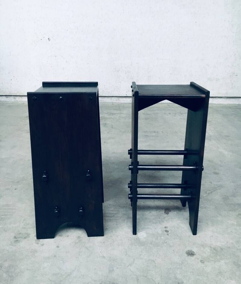 photo vintage Arts & Crafts Design Handmade Bar Stool Set, 1920's France