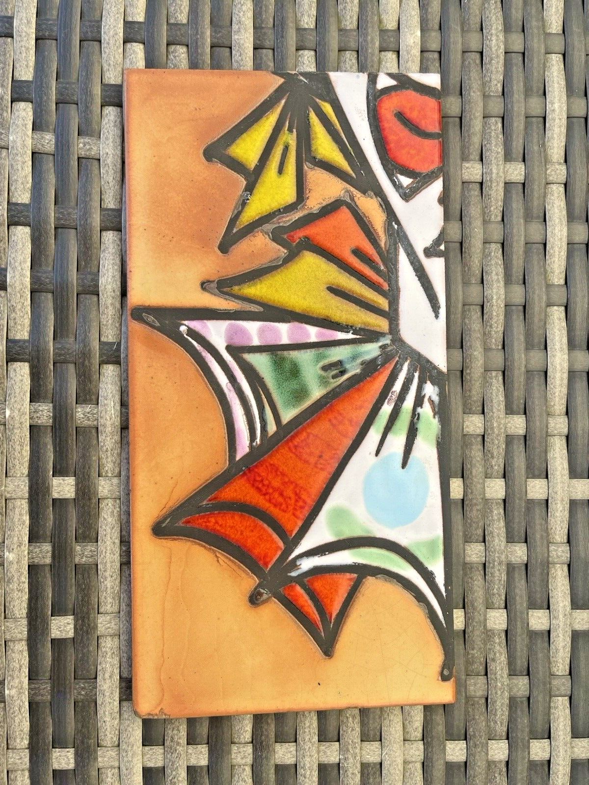 Set Of 4 Mid Century French Vallauris Jp Arnone Clown Picture Tiles Wall Art 60s photo 120.0
