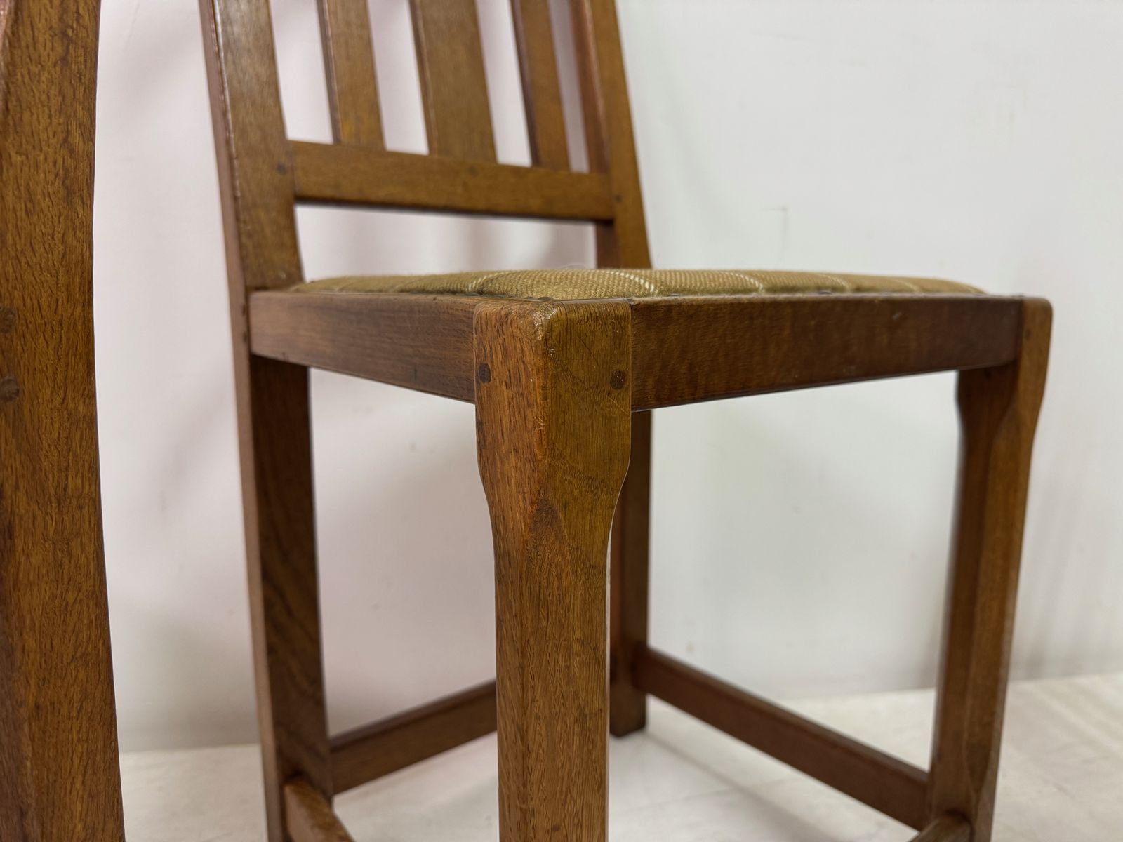 photo for sale Set Of Seven Arts And Crafts Oak Dining Chairs