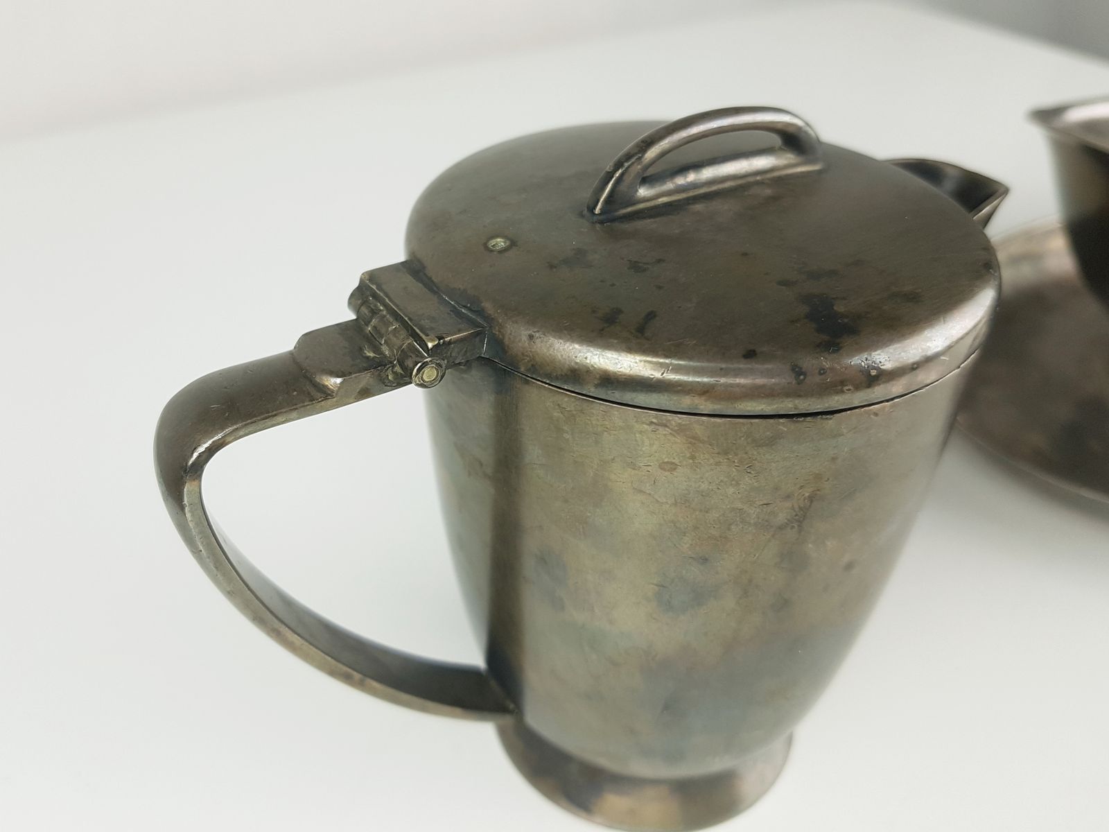 Silver Plated Milk Jug And Gravy Boat By Gio Ponti For Calderoni, 1930s, Set Of 2 photo vintage