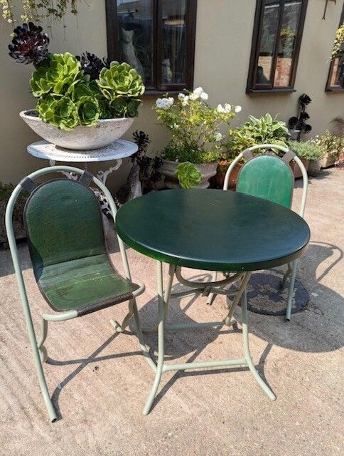 Pair Of Stak A Bye Chairs And Fold A Bye Table Made By Sebel   Mid Century Design   1940s