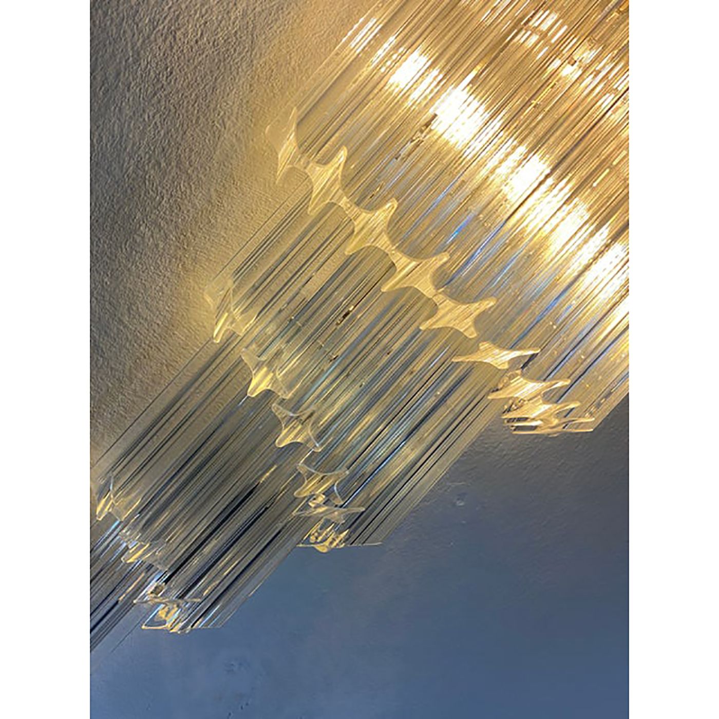 Set Of Two Venetian "Quadriedro" Twist Murano Glass Wall Sconces photo for sale