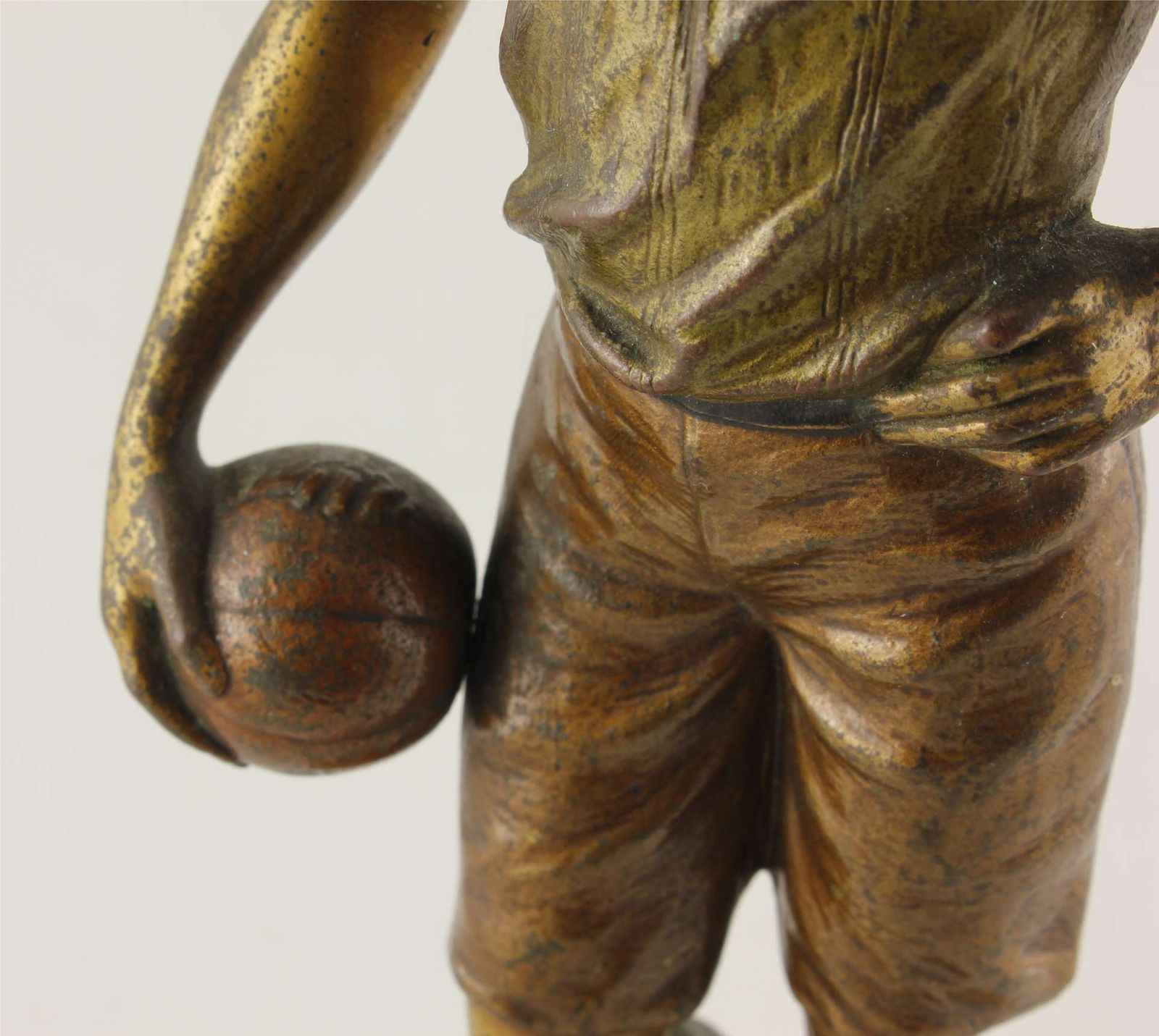 Bergman Bronze Footballer Statue. Soccer Player Football Figure C1890. photo Art