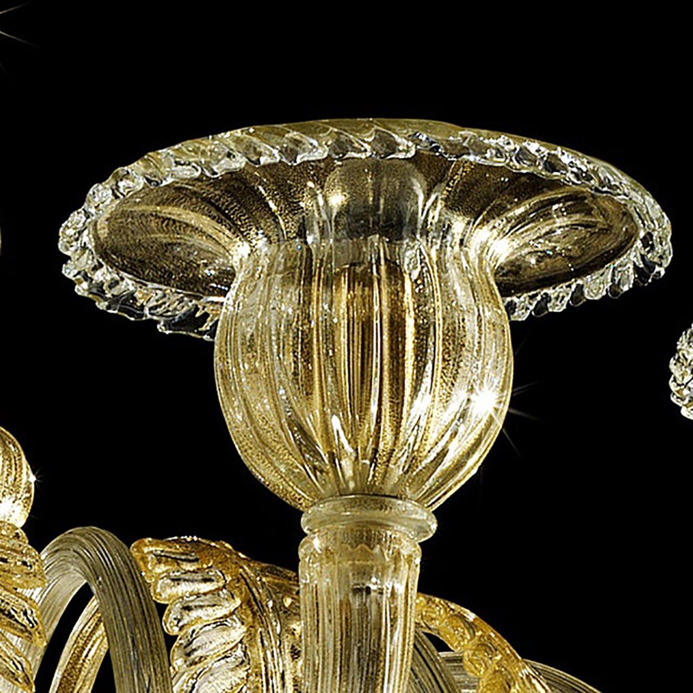 photo furniture Venetian Cà Rezzonico Floral Gold Murano Style Glass Chandelier