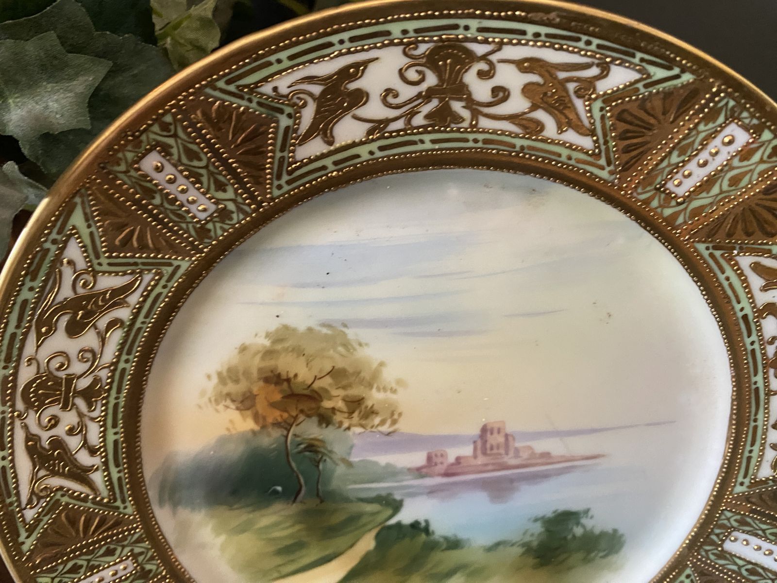A Pair Of Noritake Cabinet Plates Porcelain photo for sale