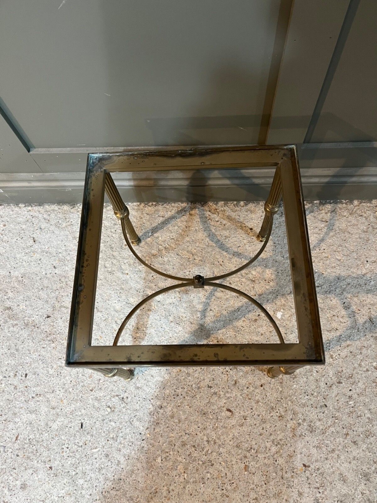 Vintage Glass & Brass Tables Nest Of Three 1970’s Excellent Condition photo furniture