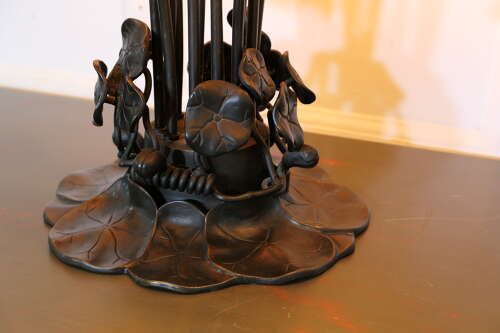 Tiffany Style Bronze And Glass Lily Table Lamp photo buy