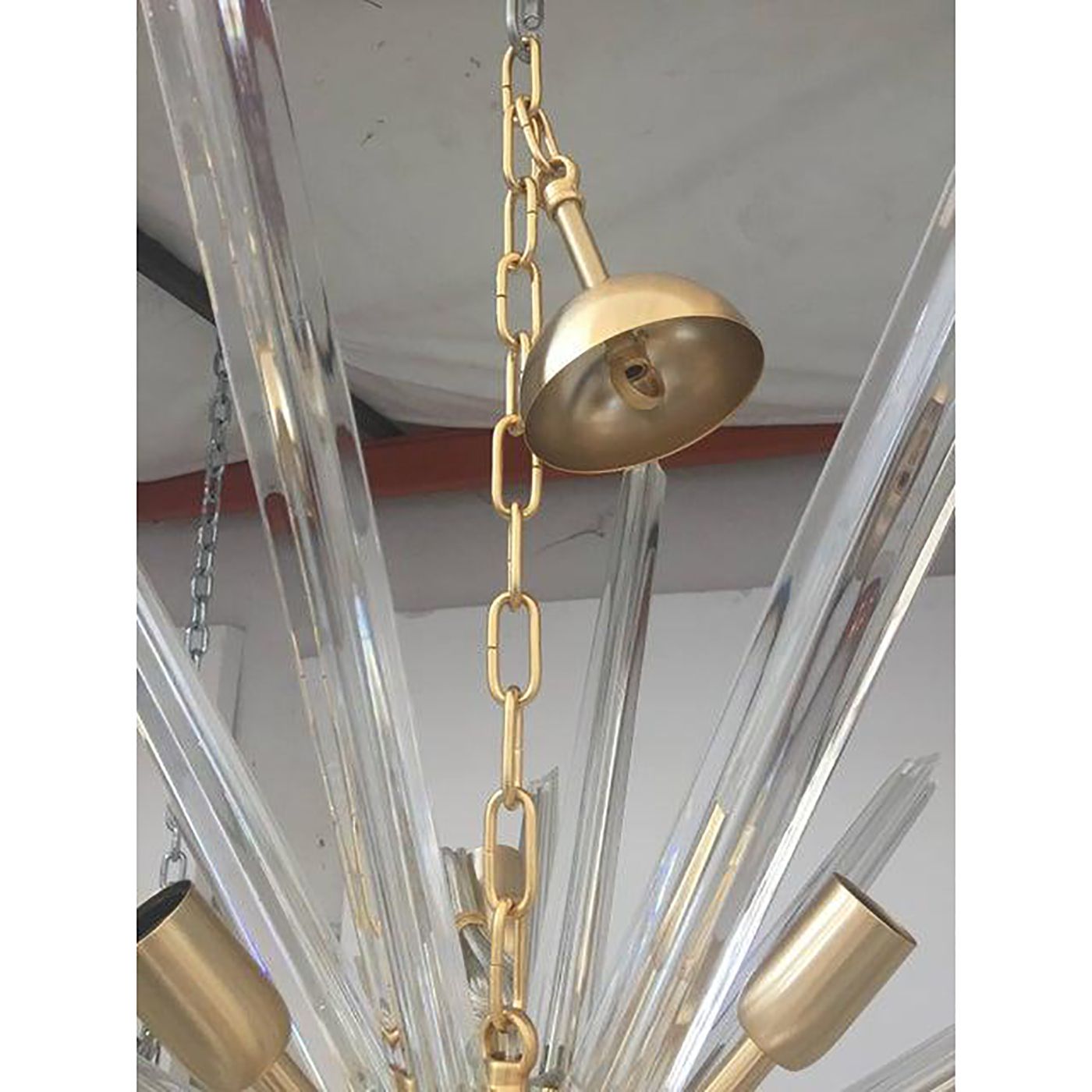 Transparent Clear Murano Style Glass Triedo Sputnik Chandelier photo furniture