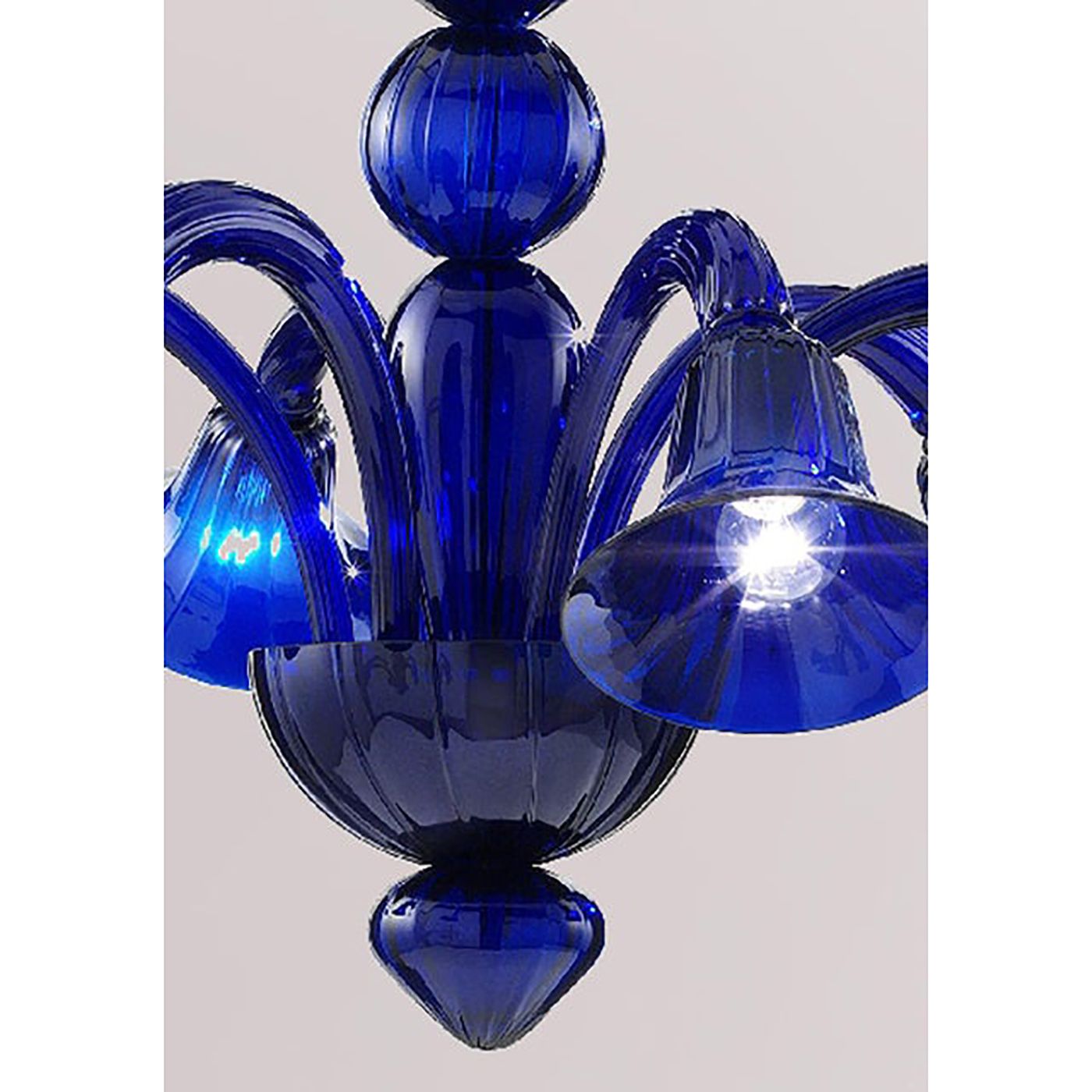 Contemporary Translucent Azzurre Murano Style Glass Chandelier photo vintage