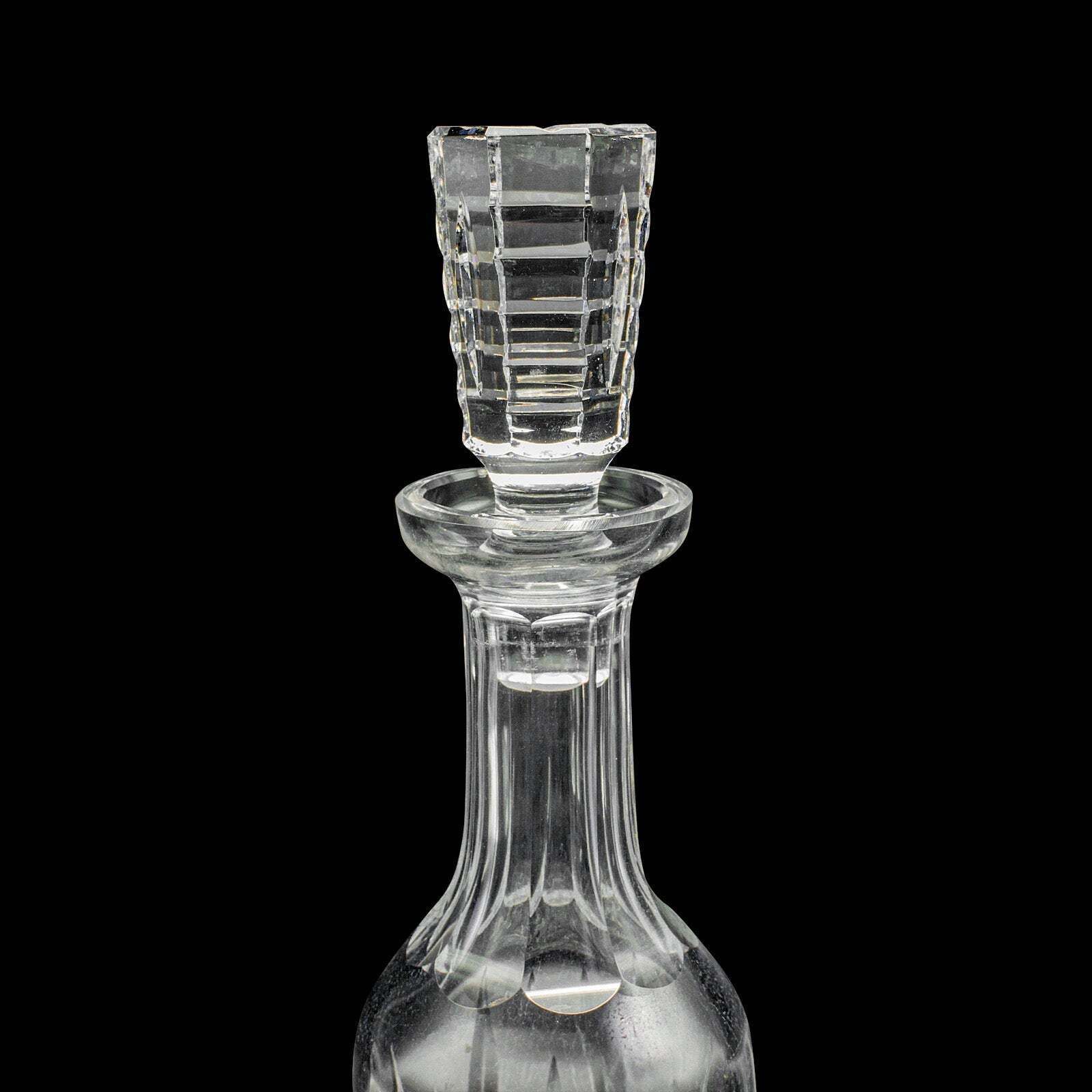 Vintage Claret Decanter, English, Cut Crystal Glass, Spirit Vessel, Circa 1970 photo buy