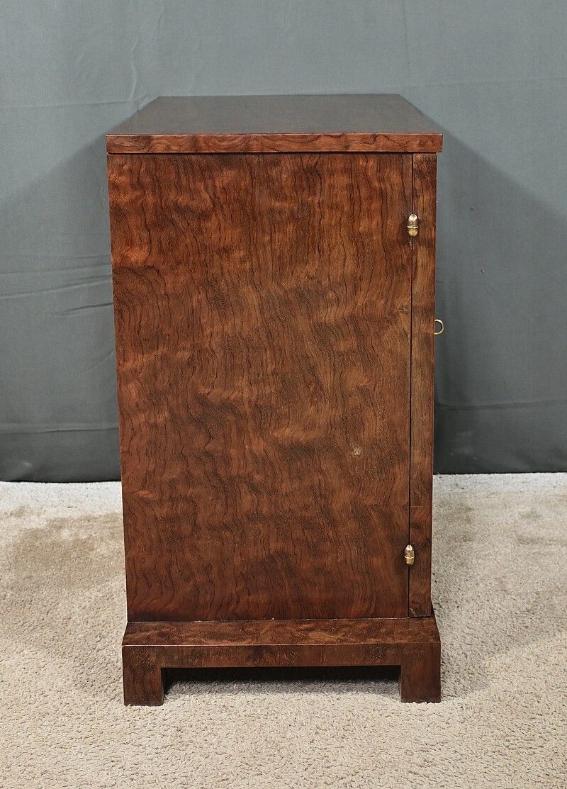 Small Display Case In Speckled Mahogany Veneer, Art Deco – Early 20th Century photo vintage