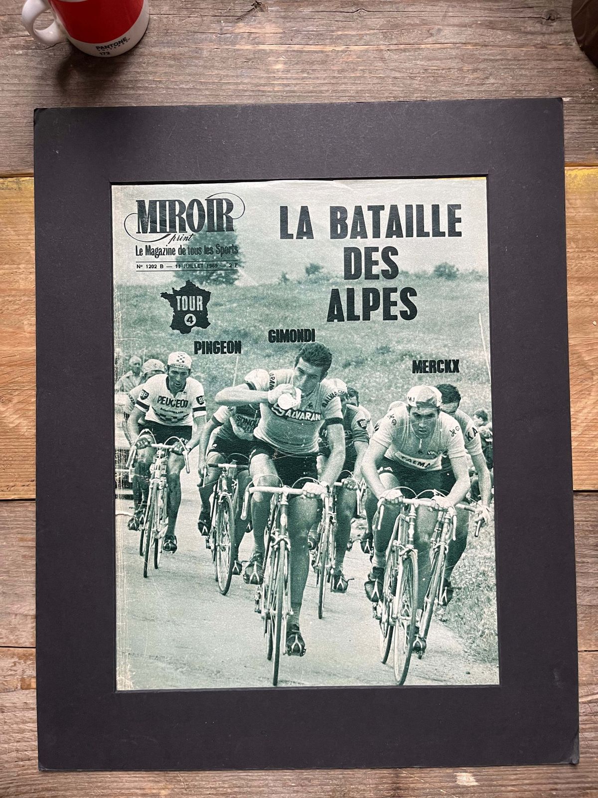 Vintage Cycling Print   Tour De France, Merckx Gimondi, Pingeon 1969 photo 91.0