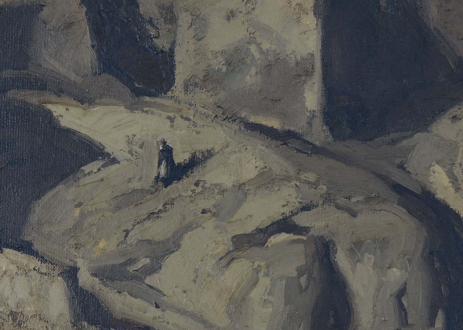 Dorpslandschap Met Figuur   Miguel ángel Echauri (Geb. 1927, Pamplona, Spanje) photo Kunst