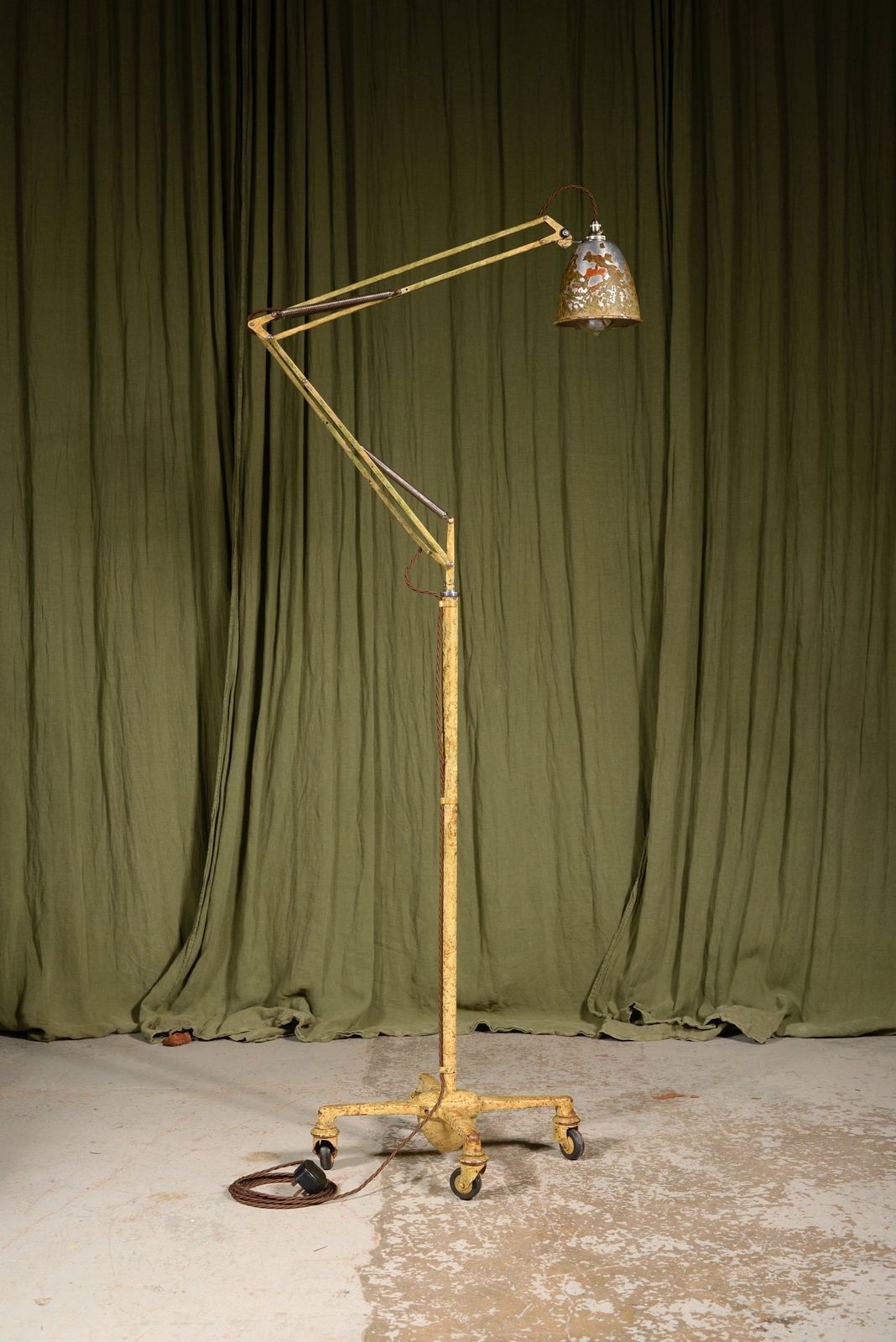 A Herbert Terry 1209 Anglepoise Trolley Floor Lamp In Original Scumble Paint   C.1935 photo Lighting