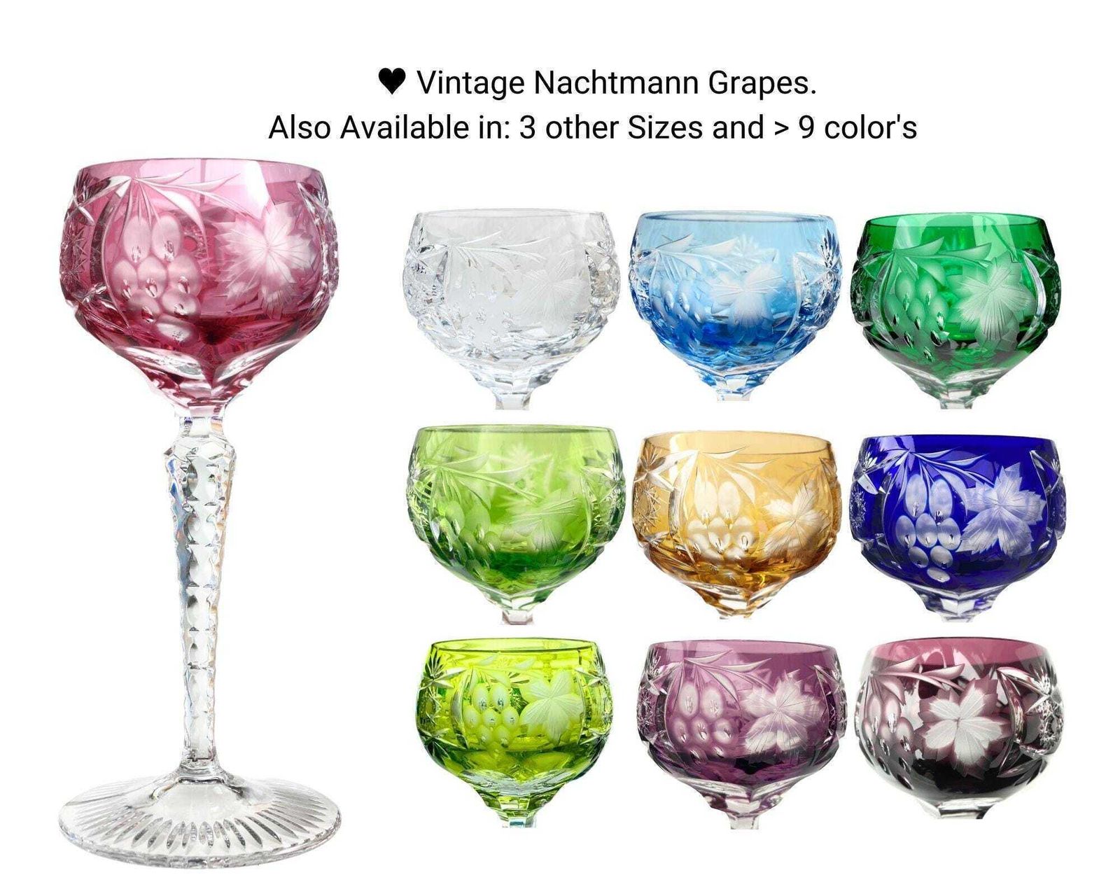 Crystal Wine Glasses Nachtmann | 6pcs | Green | Decorgrapes photo vintage