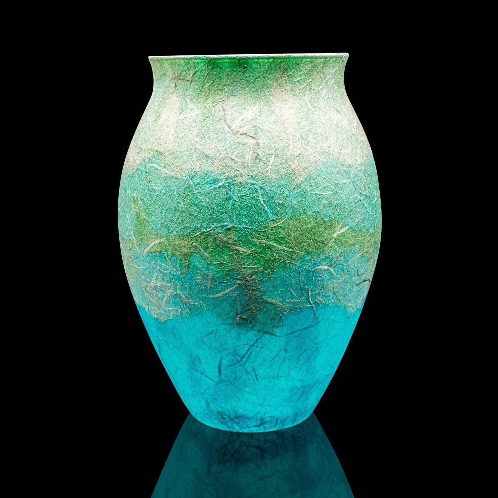 Contemporary Display Vase, English, Art Glass, Straw Silk, Flowers, Decorative photo Home Decor