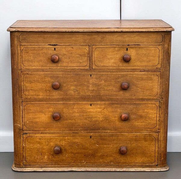 Victorian Chest Of Drawers With Original Painted Finish.