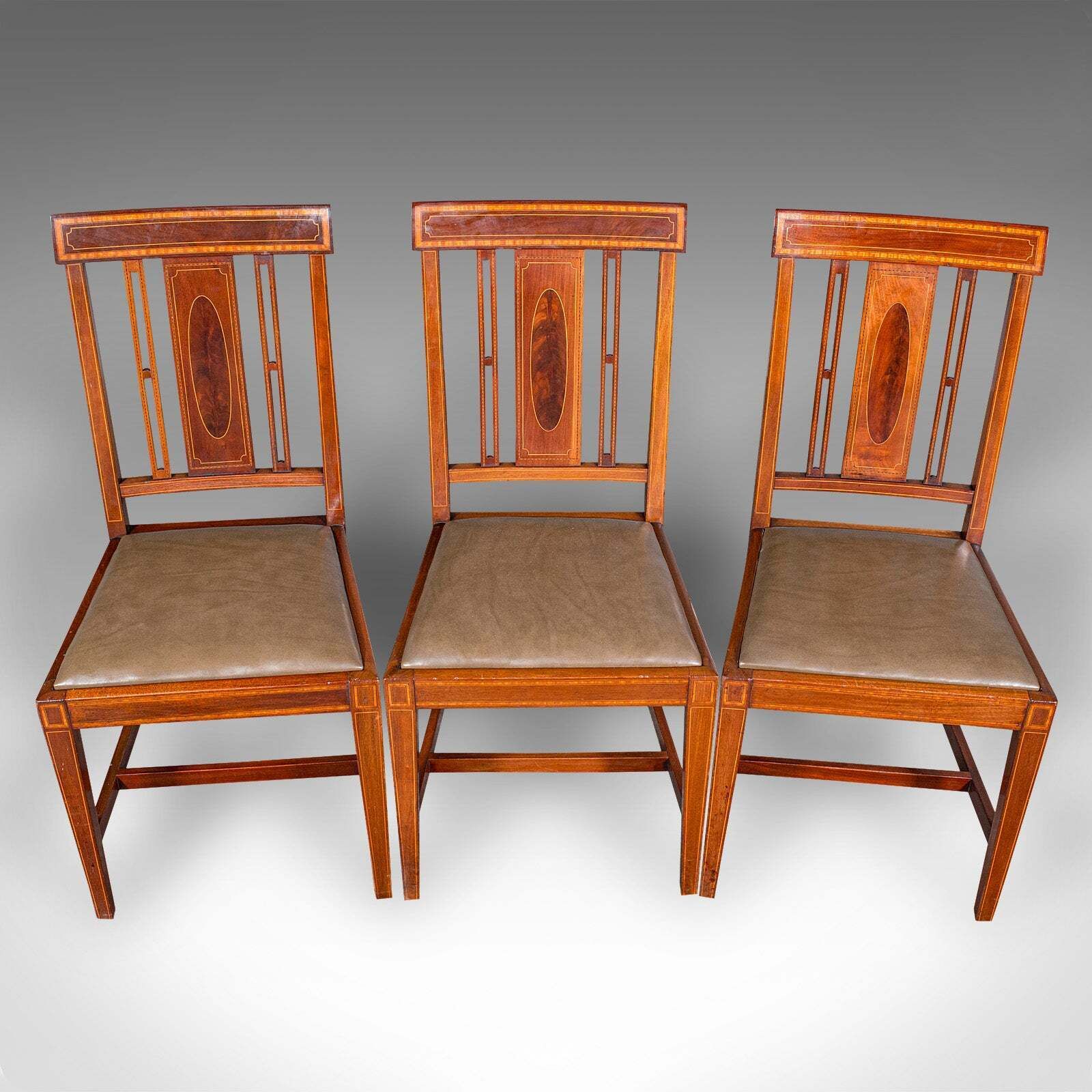 Set Of 6 Antique Dining Room Chairs, English Walnut, Suite, Shoolbred, Edwardian photo vinterior