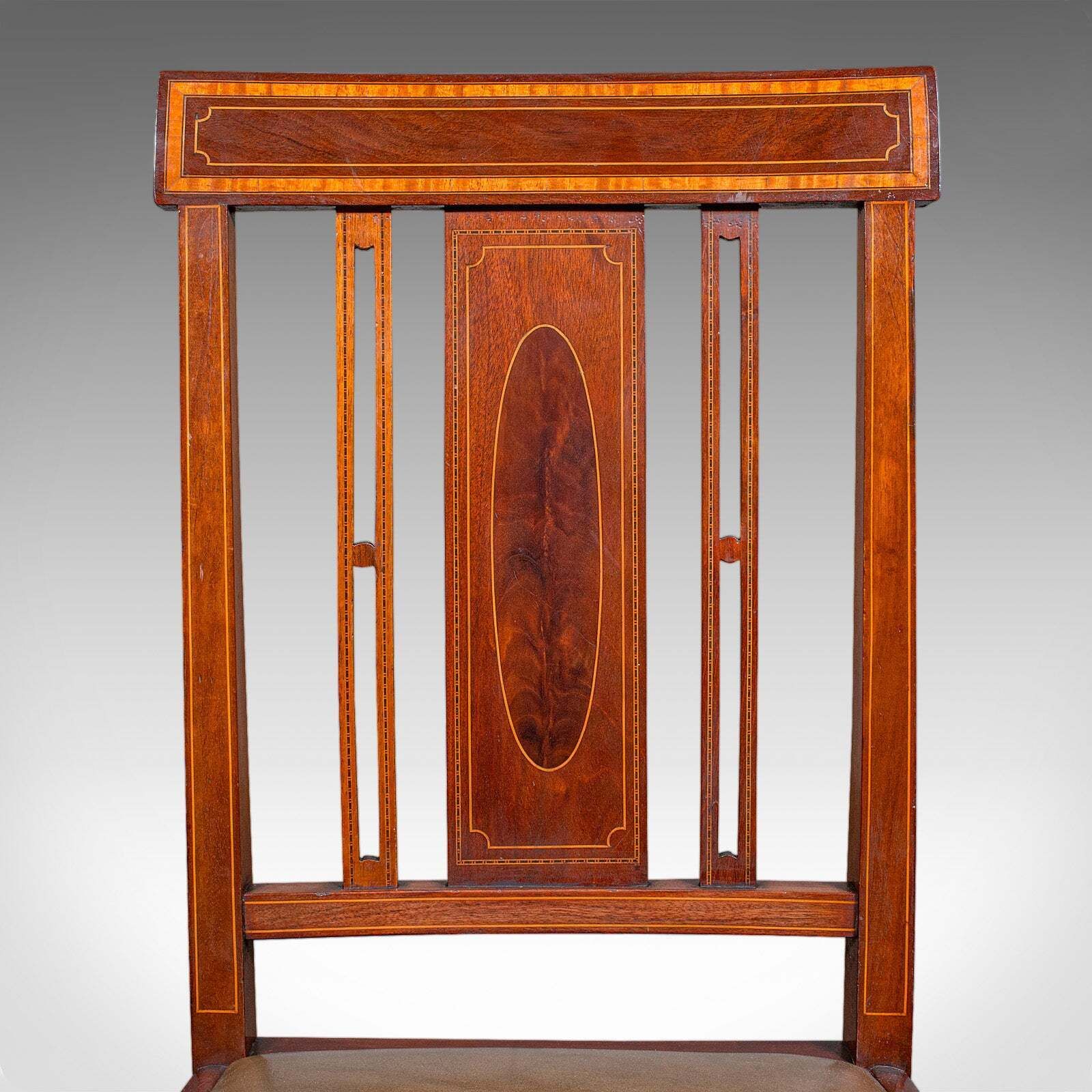 Set Of 6 Antique Dining Room Chairs, English Walnut, Suite, Shoolbred, Edwardian photo vintage