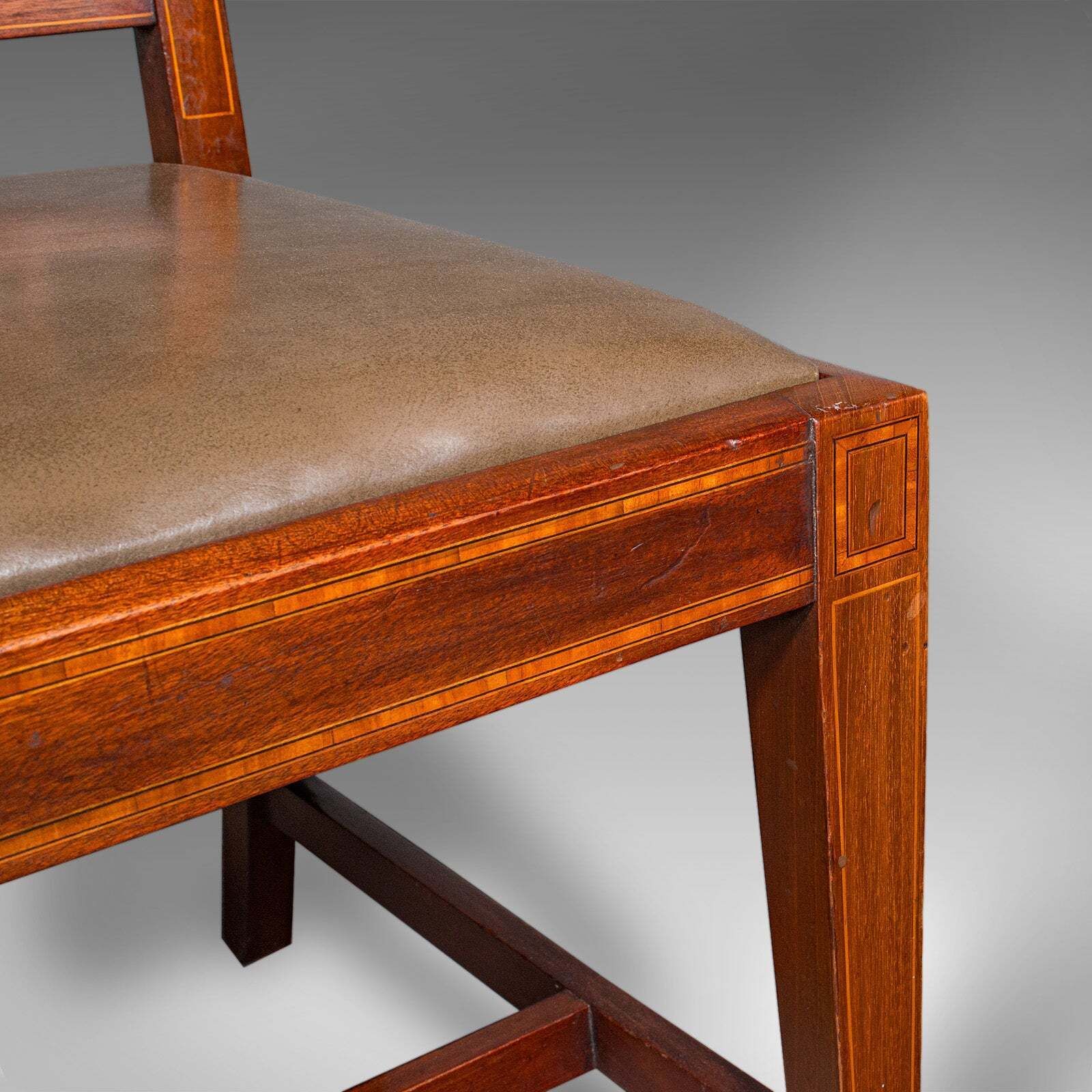photo furniture Set Of 6 Antique Dining Room Chairs, English Walnut, Suite, Shoolbred, Edwardian