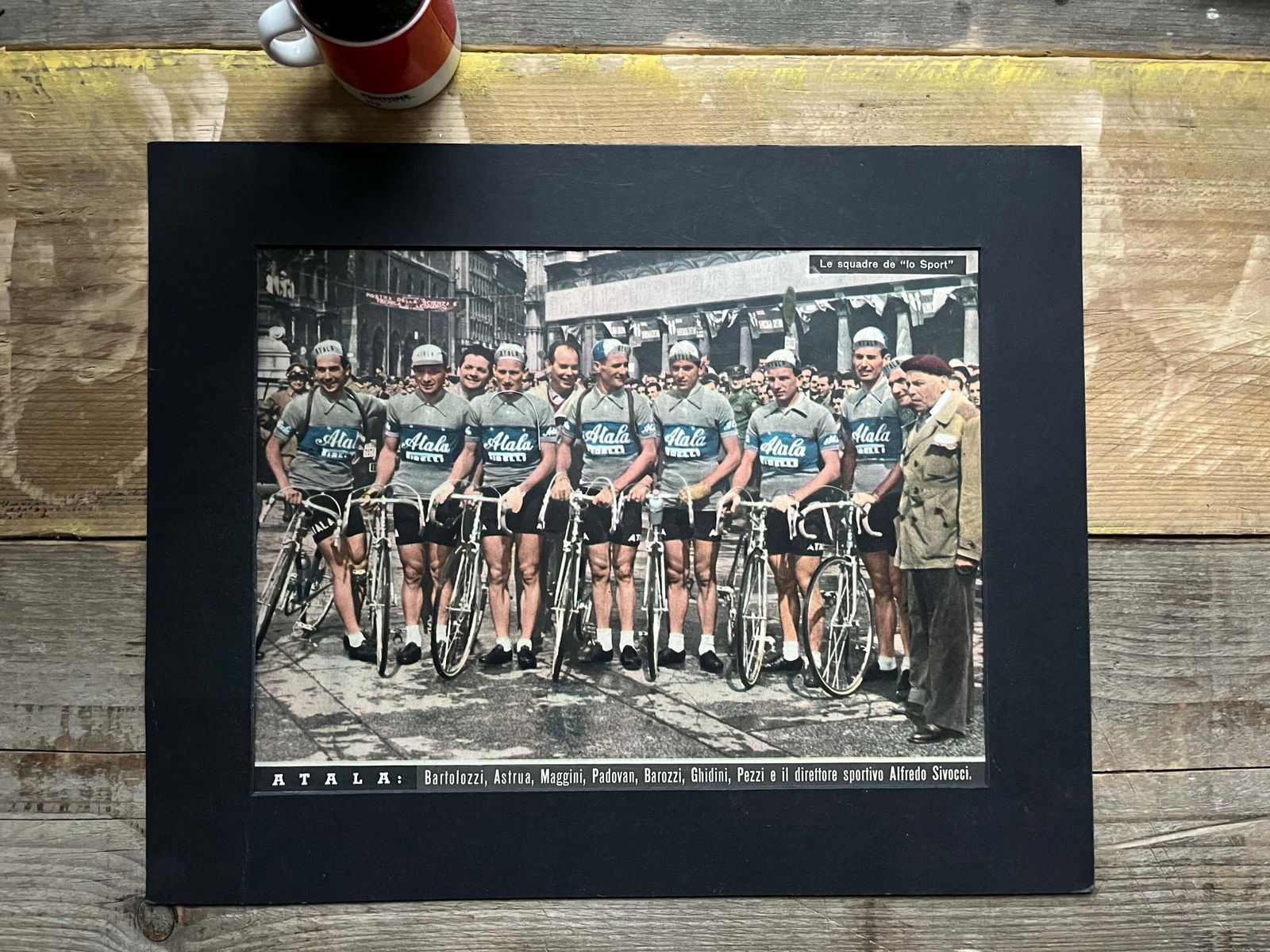 Atala Team Photograph Giro D'italia Bianchi Vintage Cycling Print C1950