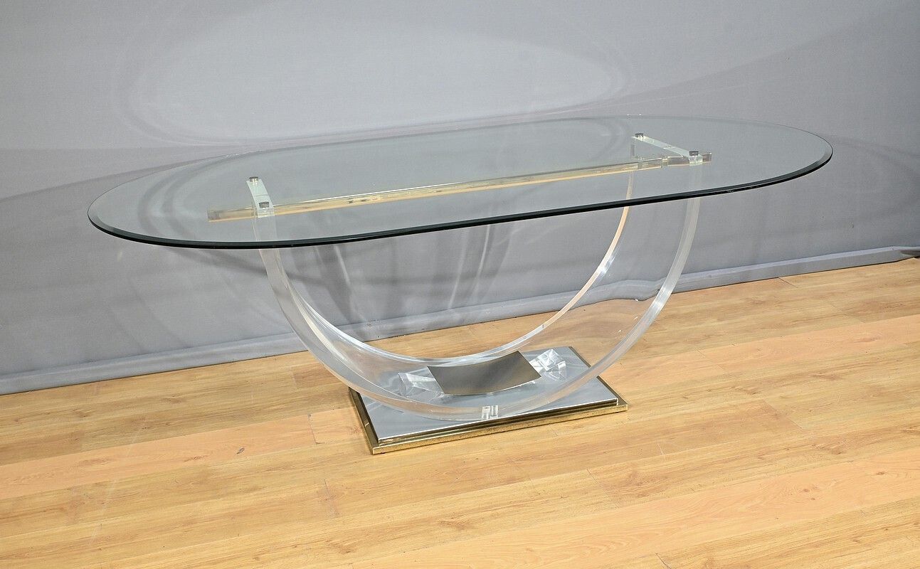 C. Hollis Jones Glass Table For Belgo Chrom – 1970