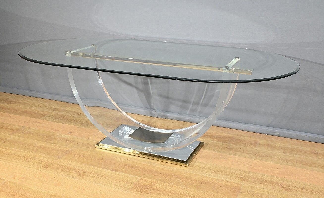 C. Hollis Jones Glass Table For Belgo Chrom – 1970 photo furniture