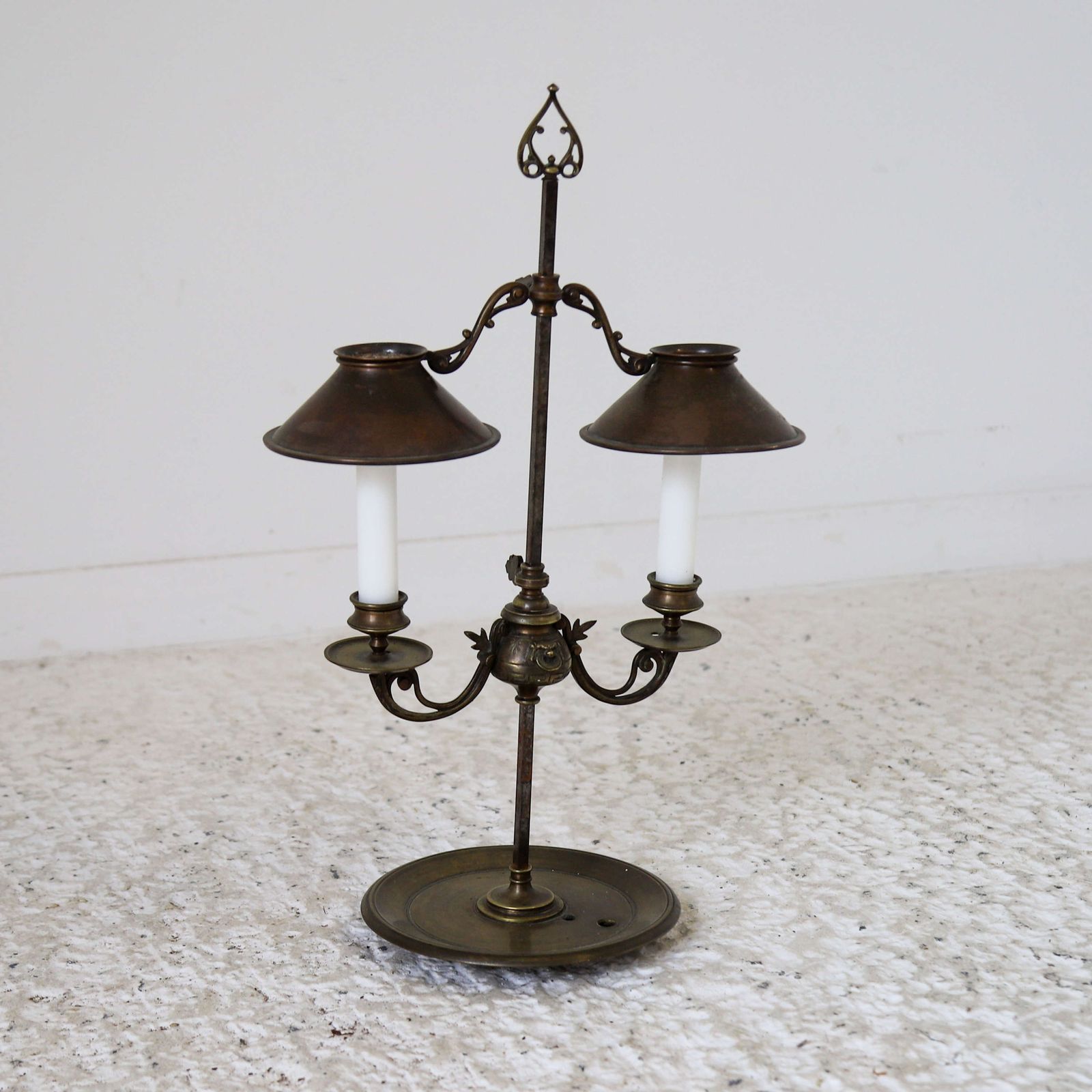 Antique French Adjustable Bouillotte 2 Candle Light Lamp Circa 1900 photo furniture