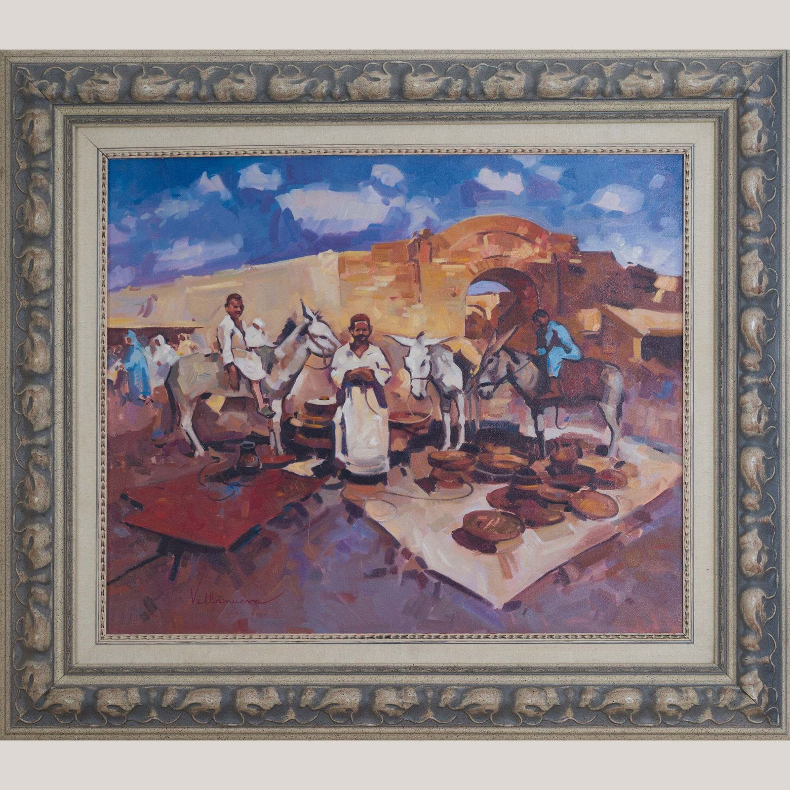 Antonio Villanueva – Marokkaanse Marktscène (Geb. 1940) photo furniture