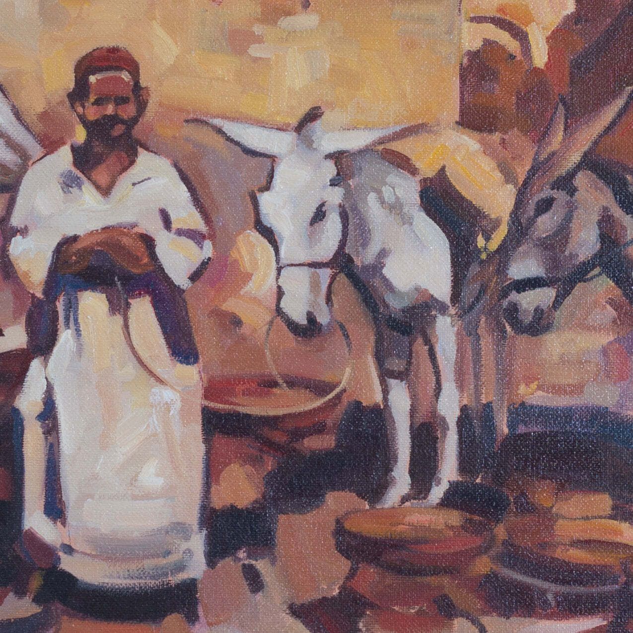 Antonio Villanueva – Marokkaanse Marktscène (Geb. 1940) photo Kunst