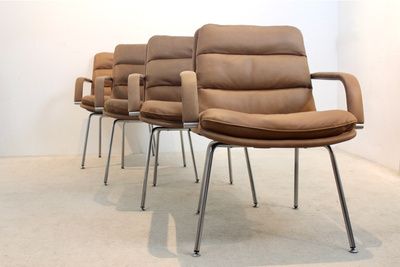 Set Of Artifort Channel Executive Chairs By Geoffrey Harcourt