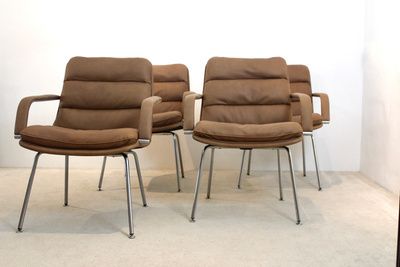 Set Of Artifort Channel Executive Chairs By Geoffrey Harcourt photo 5491.0