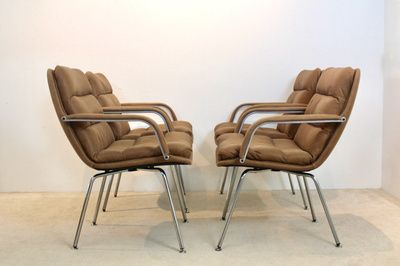 Set Of Artifort Channel Executive Chairs By Geoffrey Harcourt photo vinterior