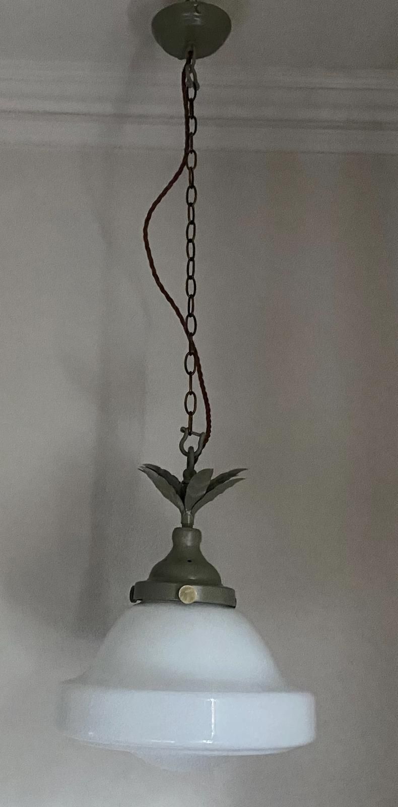 photo furniture Vintage Milkglass Lighting Pendant   'Flamenco Sketches'