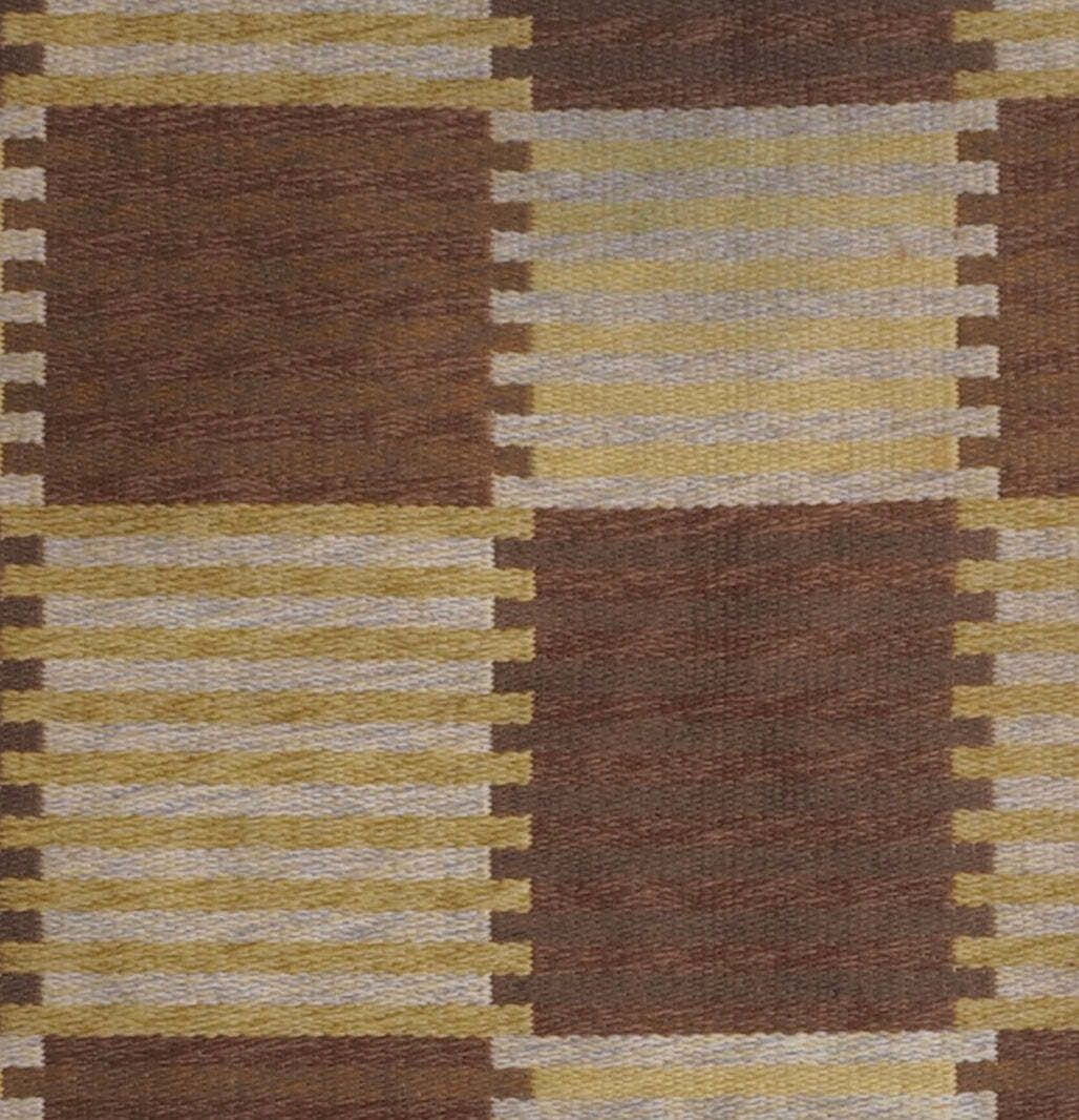 Double Sided Carl Malmsten Swedish Mcm Flatweave Kilim Rug photo Textiles