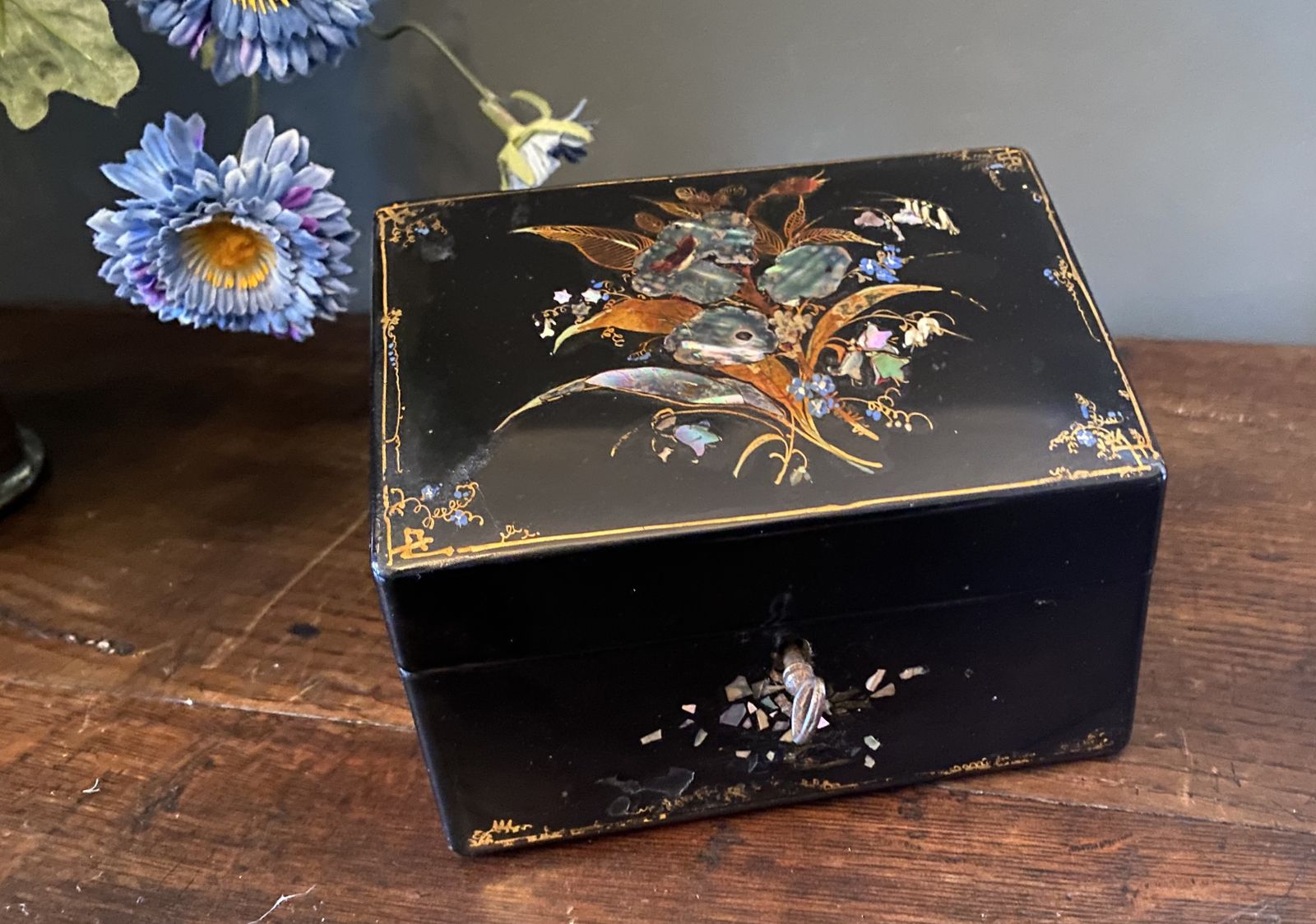 Victorian Papier Maché Stationery Box By Jennens & Bettridge photo furniture