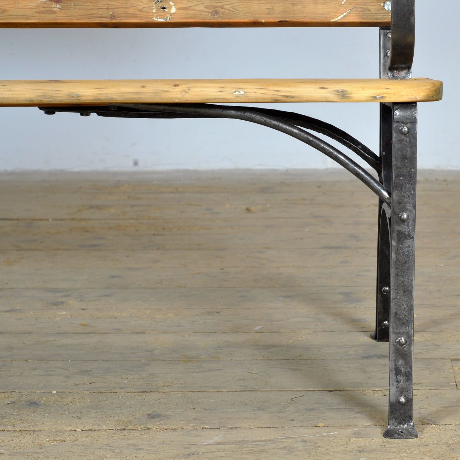 Riveted Iron Park Bench, 1920’s photo vintage
