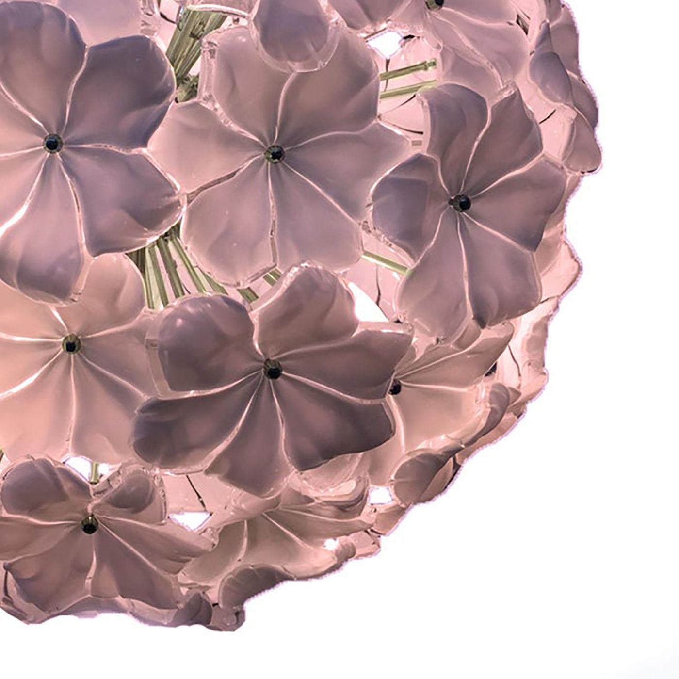 Modern Venetian Pink Flowers Murano Style Glass Sputnik Chandelier photo furniture