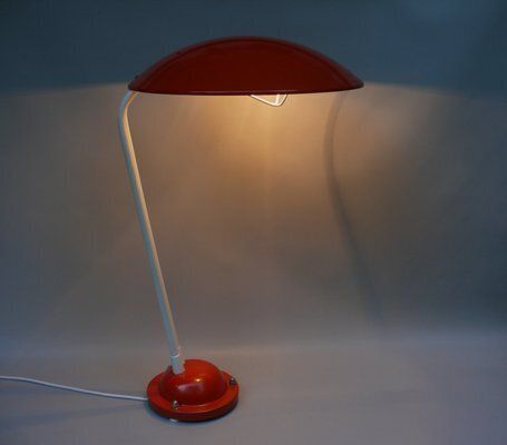 Extraordinary Orange And Light Beige Outdoor Mushroom Lamp From Bega, 1950s photo Garden Lighting