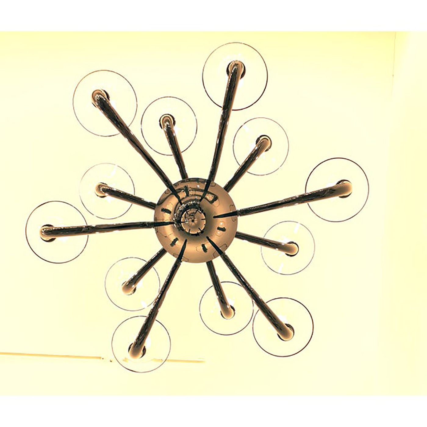 Italian Contemporary Black Murano Style Glass Chandelier photo for sale