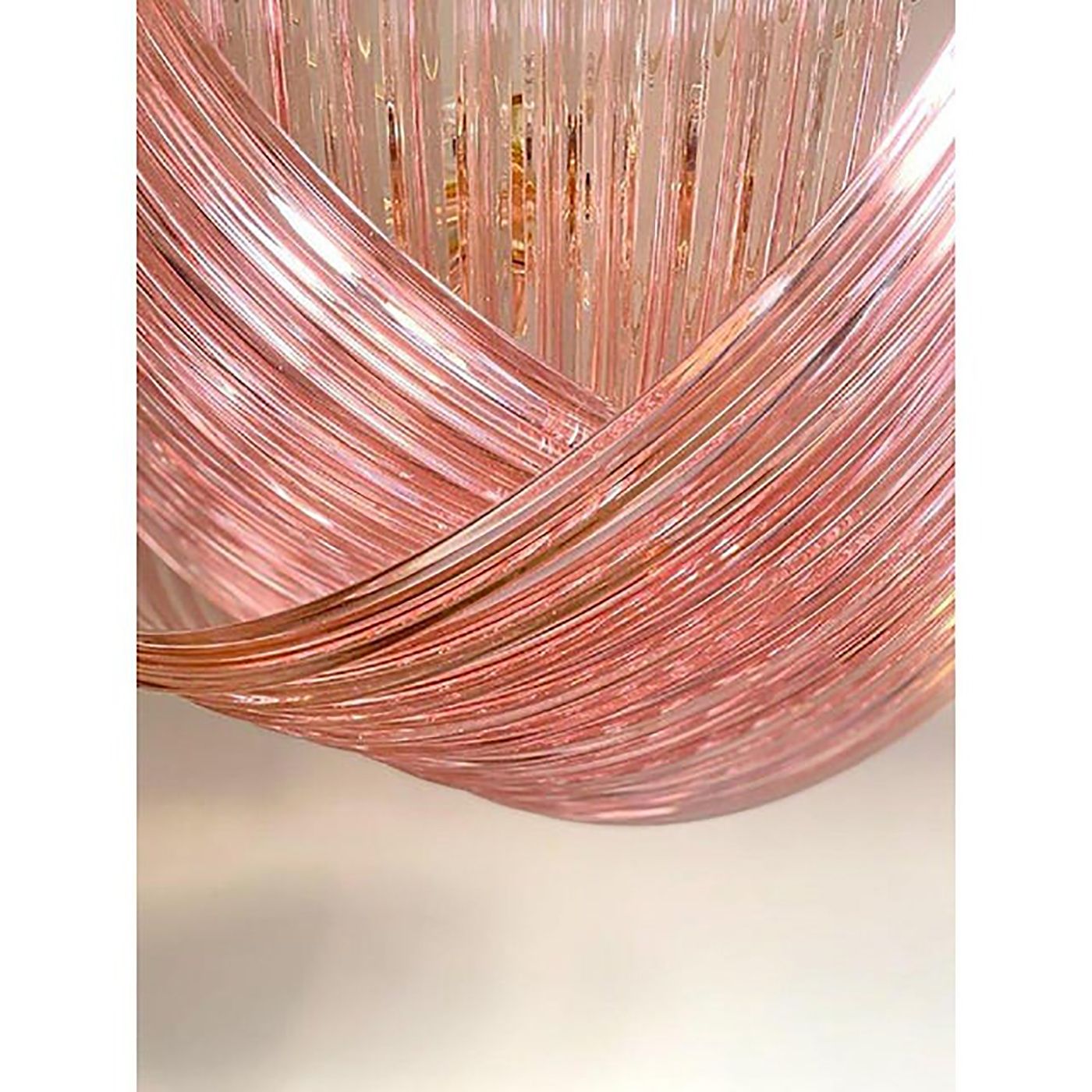 photo furniture Murano Style Glass Chandelier Arc In Pink Color With Gold Metal Frame