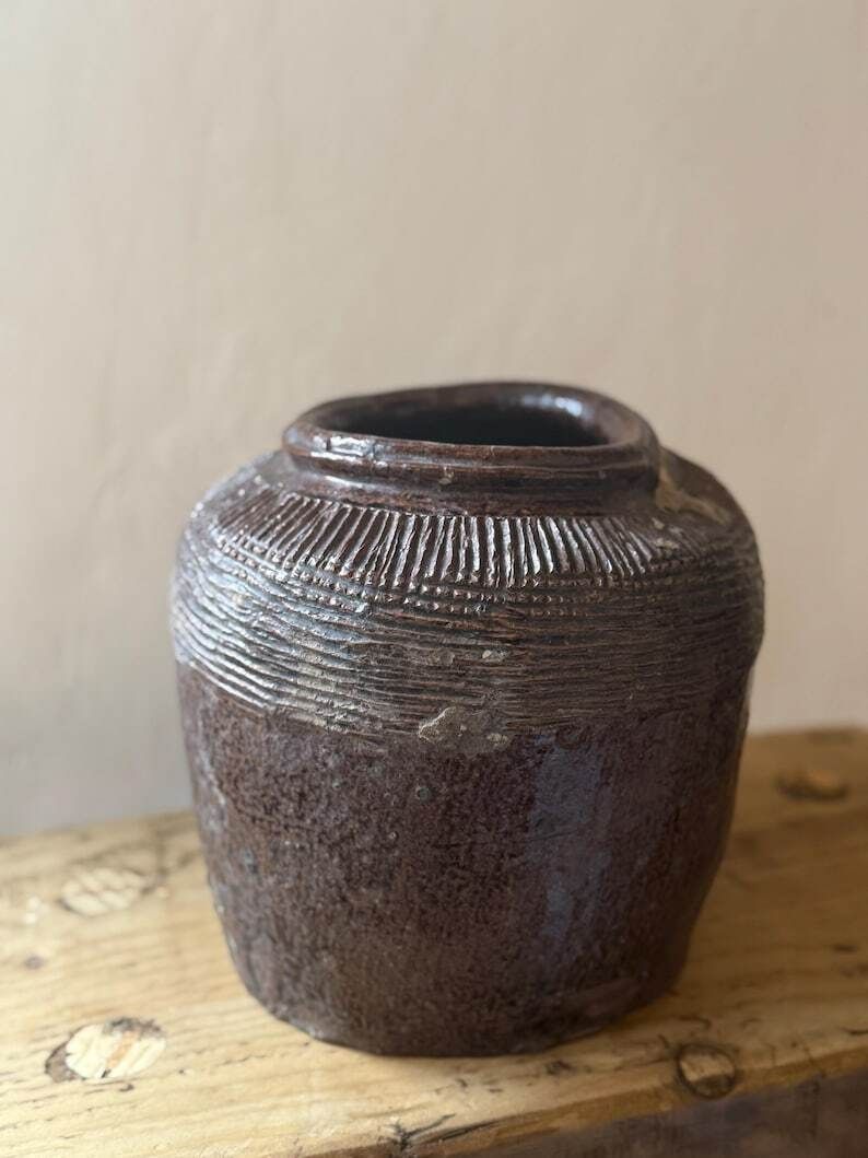Antique Chinese Glazed Rice Wine Pot photo furniture