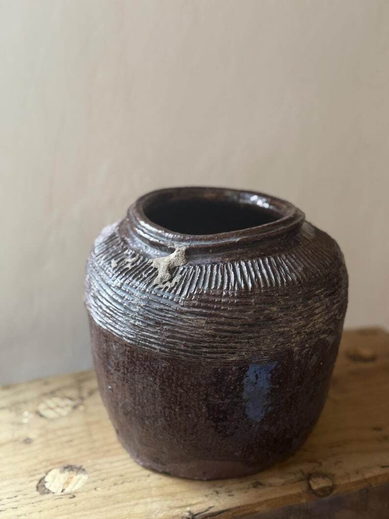 Antique Chinese Glazed Rice Wine Pot photo for sale