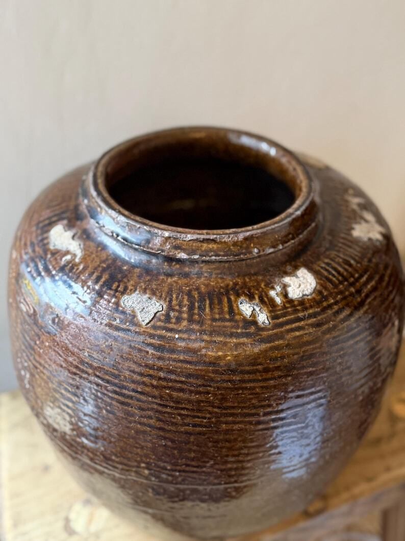 Antique Chinese Glazed Rice Wine Pot Large photo for sale