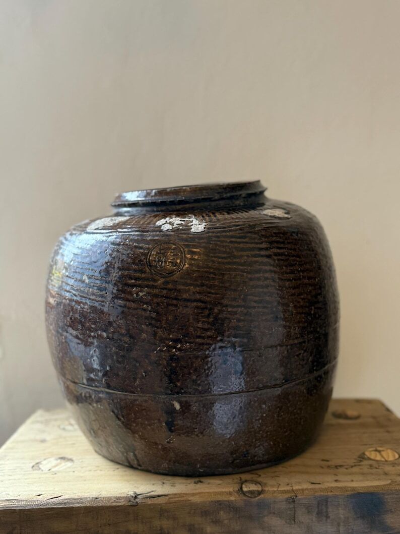 Antique Chinese Glazed Rice Wine Pot Large photo vintage