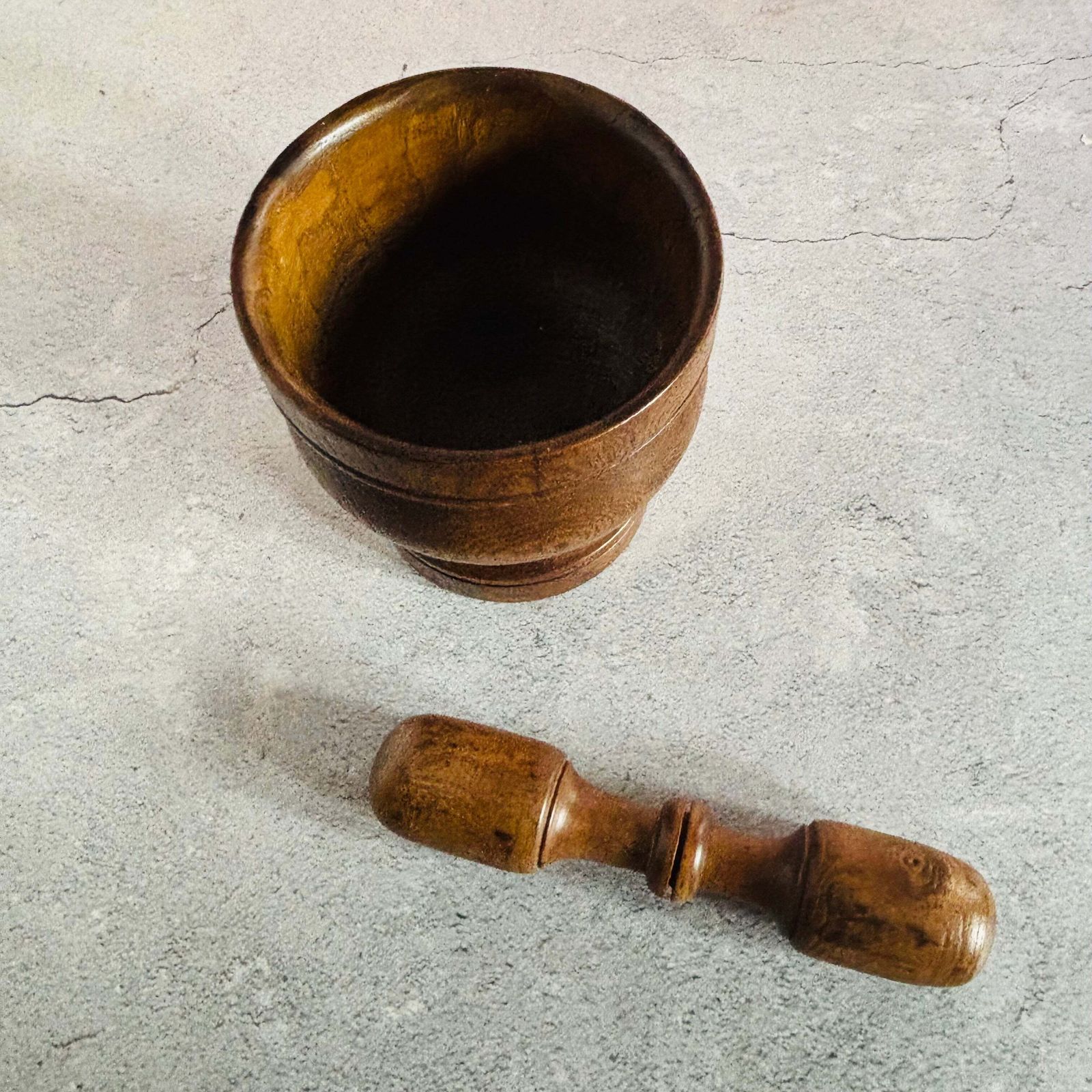 Antique Wooden English Treen Mortar And Pestle photo buy