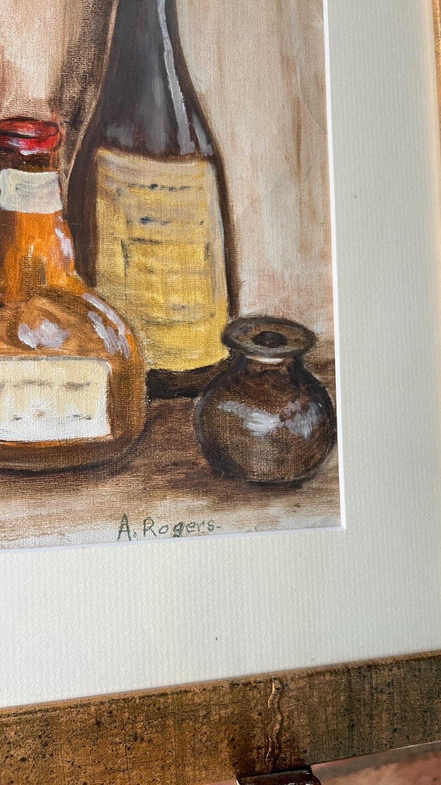 Still Life Oil Painting Signed By A. Rogers   Framed & Glazed photo for sale